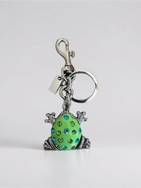 Green Crystal Frog Keychain Charm Bag Charm Rhinestone Key Ring Clip